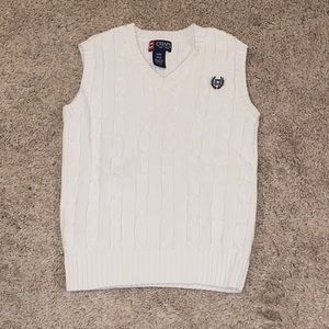 Boys White Chaps Sweater Vest